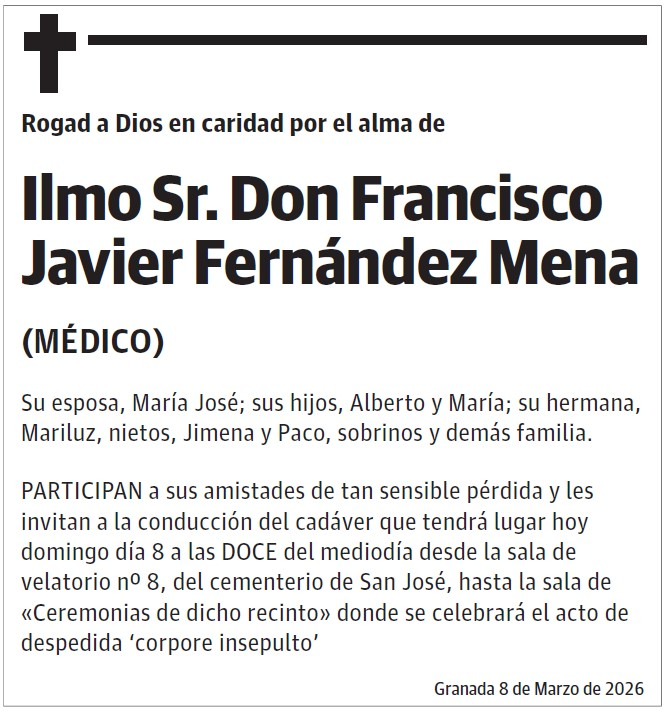 Ilmo Sr. Don Francisco Javier Fernández Mena
