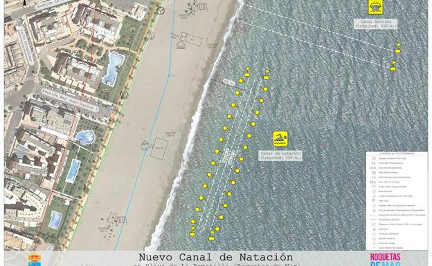 Las playas de Roquetas tendrán este verano dos canales de nado en Aguadulce y La Romanilla