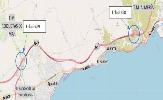 Luz verde del Gobierno al proyecto del tercer carril entre Roquetas y Almería