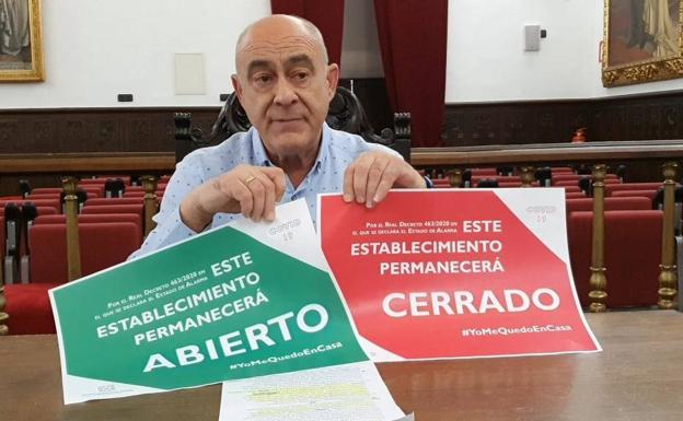 Carteles para identificar los establecimientos que pueden o no ejercer su actividad