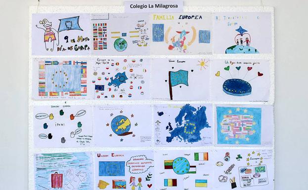 Escolares plasman en dibujos su visión sobre Europa