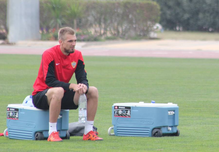 La puerta del Almería se abre para que salga Joaquín y entre Saveljich