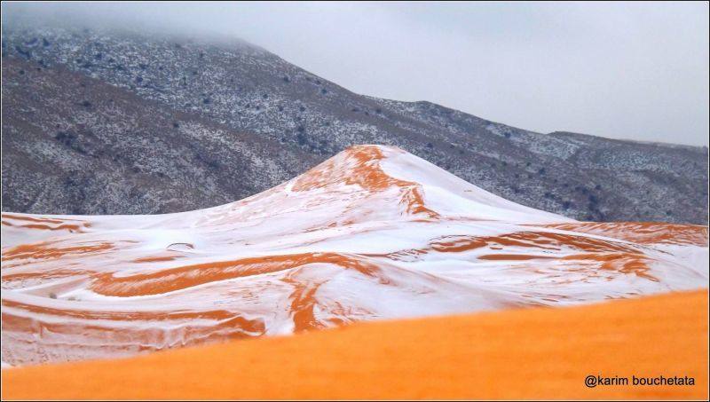Especaculares fotos de nieve en el Sahara por primera vez desde 1979