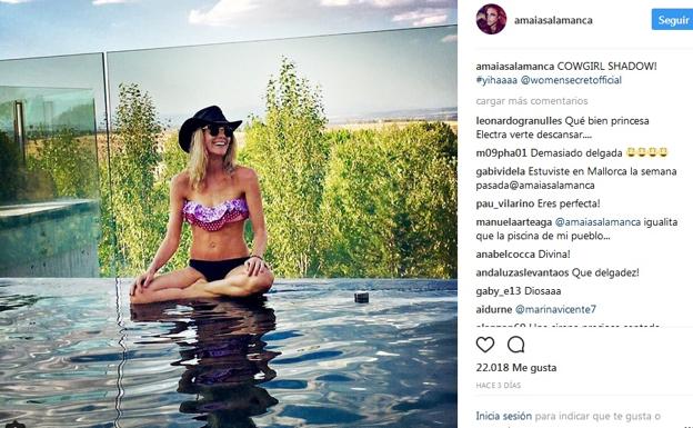 La foto en bikini de Amaia Salamanca criticada por "demasiado delgada"