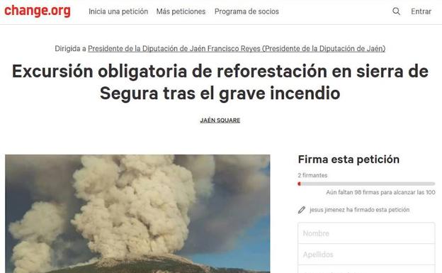 Recogen firmas para que los escolares planten árboles en Segura de la Sierra