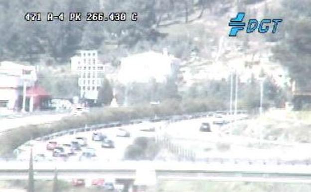 Circulación lenta y densidad de tráfico en puntos de Jaén durante la Operación Retorno de Semana Santa