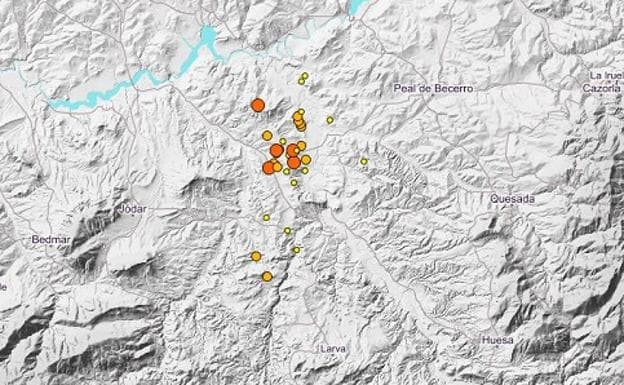 Siete terremotos más en Jódar, Larva y Peal