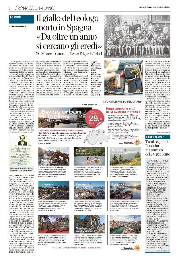 La prensa italiana también busca a los familiares de Edgardo