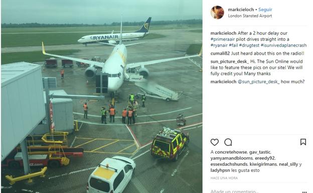 Un avión destino Málaga y otro de Ryanair chocan cuando iban a despegar en un aeropuerto de Londres