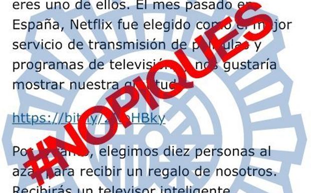 Precaución ante la última estafa que regala una televisión por correo electrónico