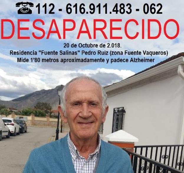 Encuentran sano y salvo al anciano con Alzheimer desaparecido en la pedanía de Pedro Ruiz