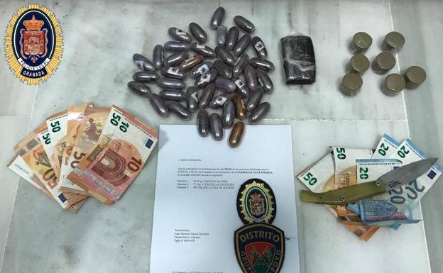 Dos detenidos en Granada con más de medio kilo de hachís