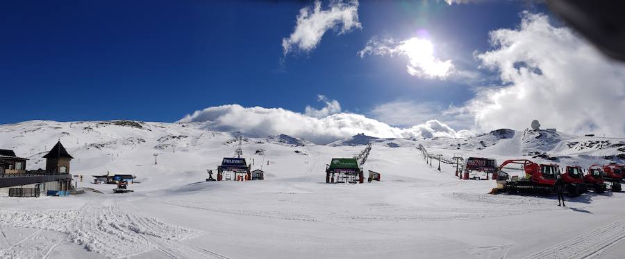 Sierra Nevada se llena de aficionados, aún con la estación cerrada