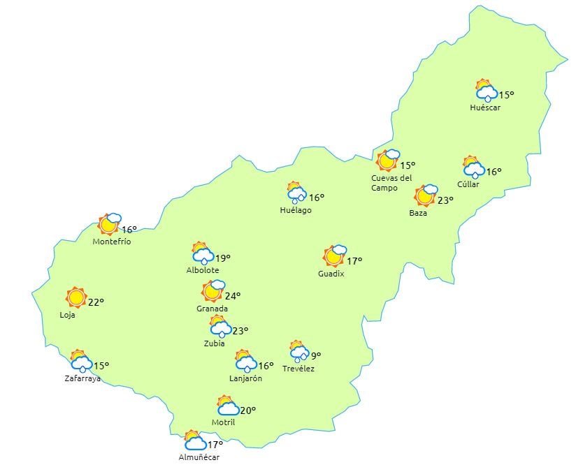 El tiempo en Semana Santa en Granada, según eltiempo.es