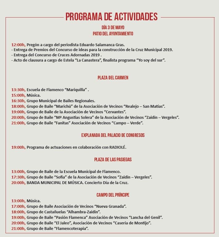 Todo lo que debes saber sobre el Día de la Cruz en Granada: mapa, horario, barras y actividades