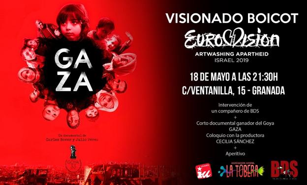 IU proyecta este sábado en Granada el cortometraje GAZA como acto de boicot a Eurovisión