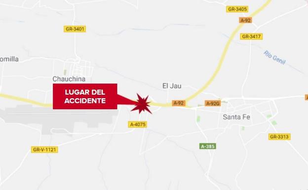 Un herido tras colisionar su coche contra la mediana en la A-92 de Granada