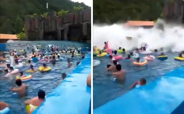 'Tsunami' inesperado en una piscina que deja 44 heridos