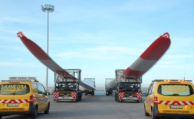 Sube la exportación desde Motril de las mayores palas eólicas fabricadas en España