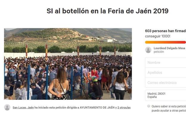 Más de 600 firmas en change.org para mantener el botellón en la Feria