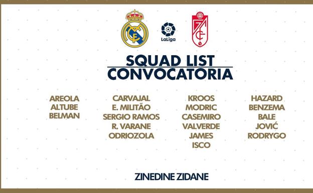 Courtois, Lucas Vázquez, Marcelo y Vinicius, fuera de la convocatoria de Zidane