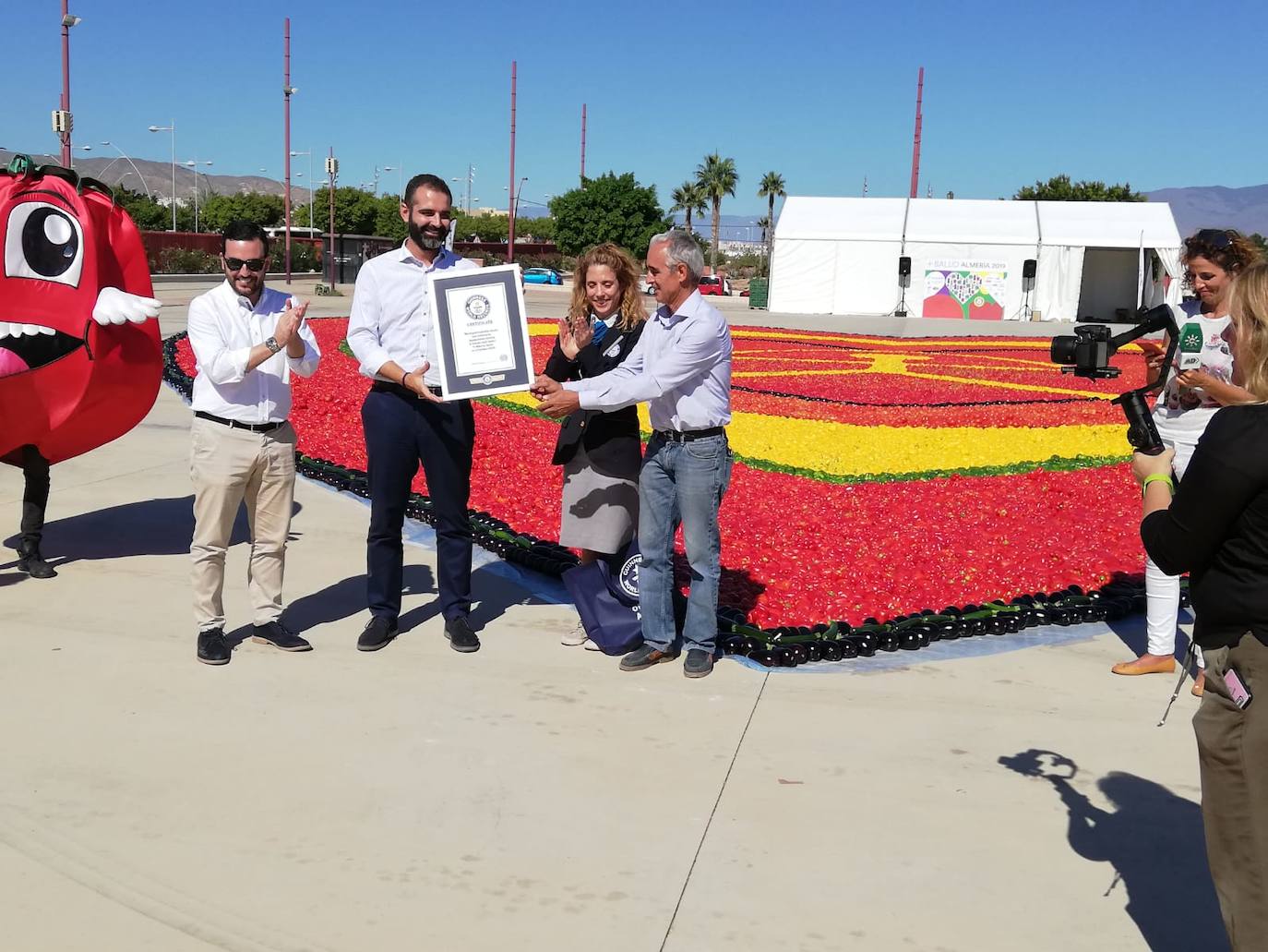 Un corazón 'de Guinness' con 20 toneladas de hortalizas