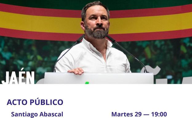 Santiago Abascal estará el martes en Jaén en el Teatro Infanta Leonor