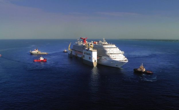 Así saca a un crucero del agua el barco elevador más grande del mundo