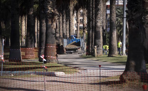 Motril cierra el sendero de las palmeras del parque de los Pueblos de América por el inicio de las obras