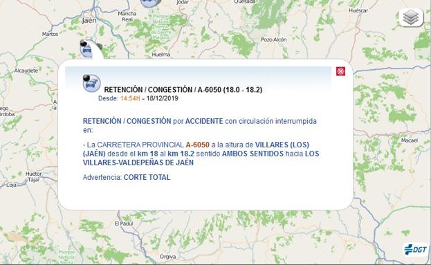 Una colisión de dos furgonetas a la altura de Los Villares se salda con dos heridos