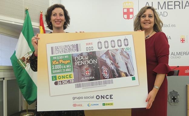 El Pendón de Almería ondea en el cupón de la ONCE del 26 de diciembre