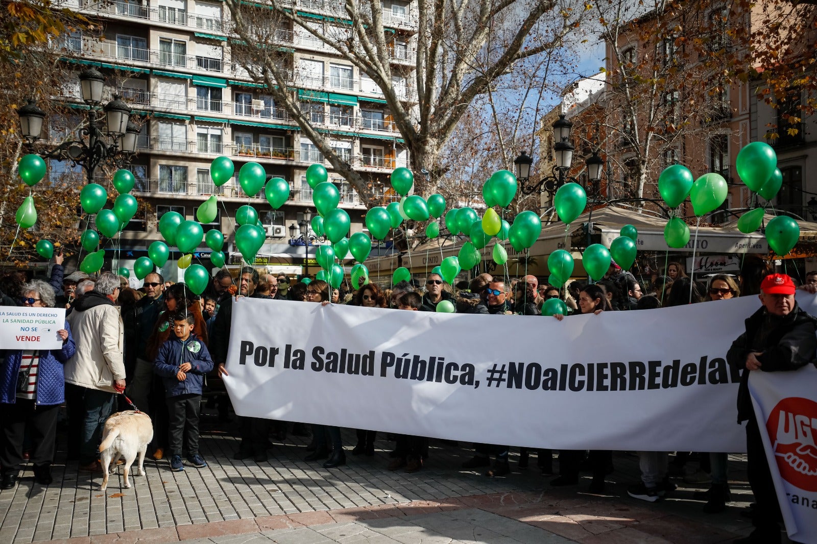 Así ha sido la concentración de la marea blanca esta mañana en Granada