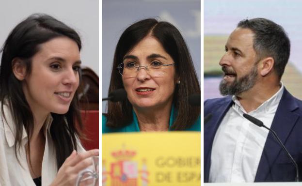 Santiago Abascal y las ministras Irene Montero y Carolina Darias, positivos por coronavirus