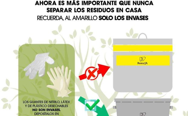 Bolsas de basura bien cerradas y separar los residuos de reciclaje