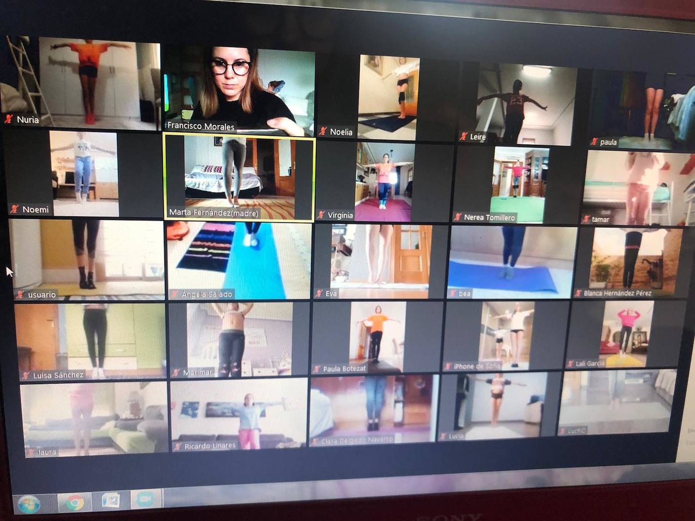 Gimnasia virtual, la felicidad contra el confinamiento en Almería