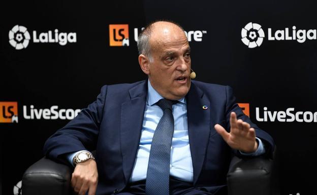 Tebas advierte que «habrá descensos» si no vuelve LaLiga
