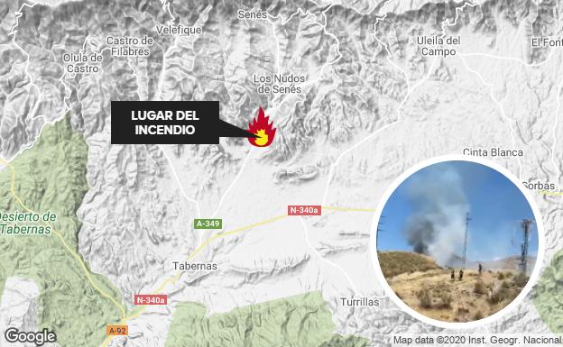 Estabilizado el incendio de Tabernas que amenazaba la sierra de los Filabres