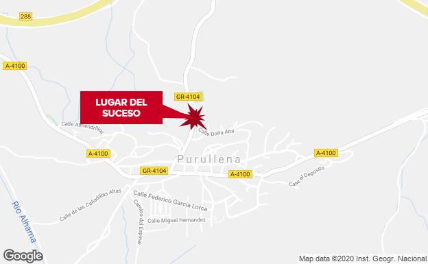 Hallan a un anciano fallecido en una acequia de Purullena