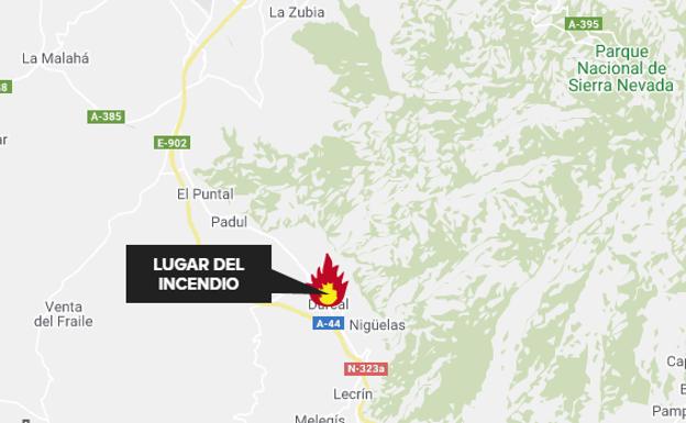 El Infoca da por controlado un incendio en Dúrcal