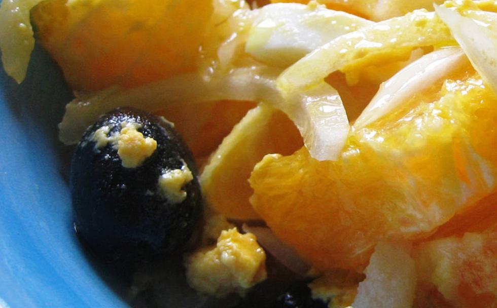 Pío antequerano con naranja y bacalao
