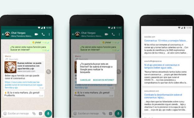 Whatsapp permite ya comprobar si el mensaje que has recibido es un bulo