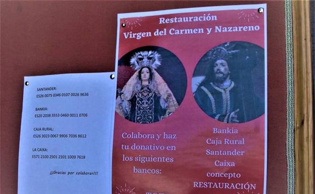 La iglesia de Dúrcal pide ayuda a la comunidad para poder restaurar las imágenes del Nazareno y la Virgen del Carmen