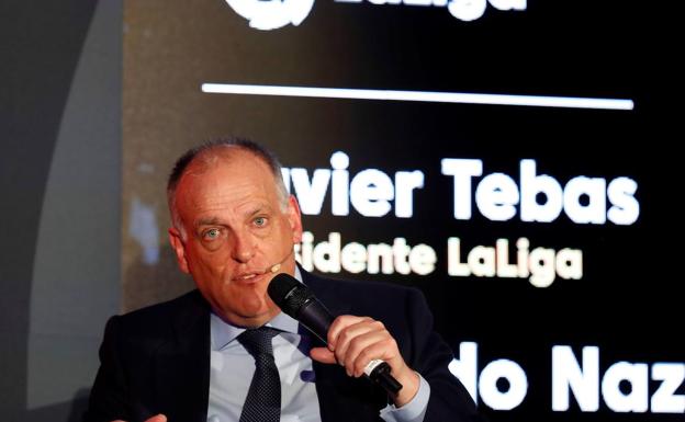 Tebas: «Habrá que hacer una nueva previsión de gastos si seguimos sin público en los estadios»