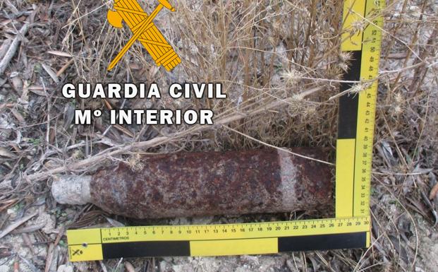Desactivado en Higuera de Calatrava un proyectil de la Guerra Civil
