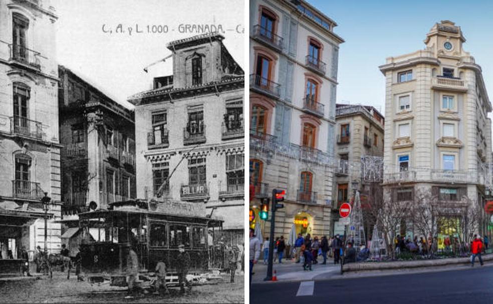 Puerta Real de Granada, 115 años después: del tranvía a los coches