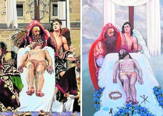 Las imágenes malagueña y jienense del cartel de la Semana Santa de Granada