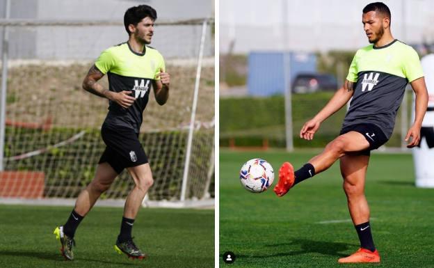 Carlos Neva y Luis Suárez ya tocan balón