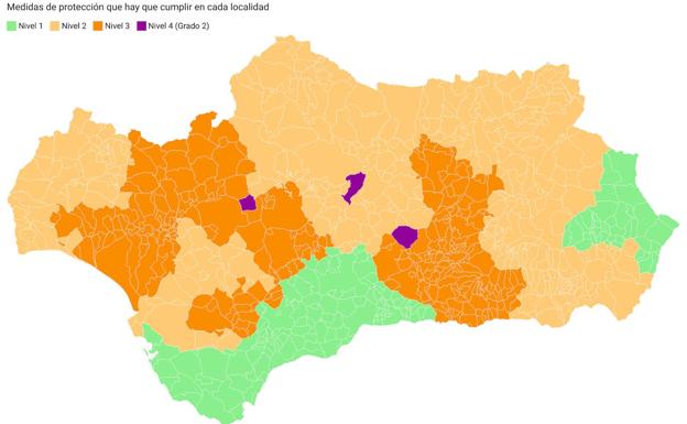 Consulta el nivel de alerta y las restricciones en cada municipio de Andalucía durante siete días