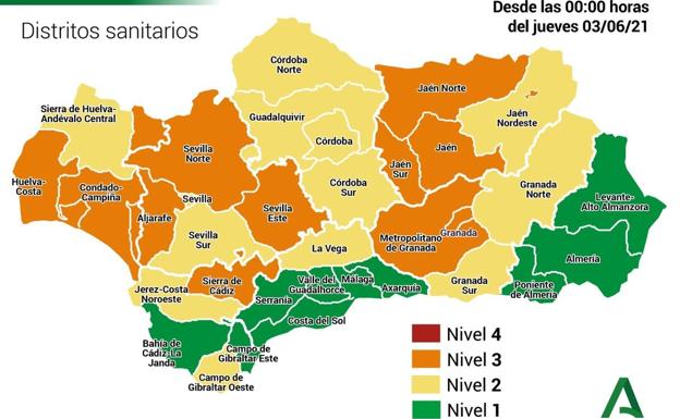 Consulta los niveles de alerta y restricciones de cada municipio de Andalucía durante los próximos siete días