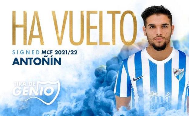 La cesión de Antoñín al Málaga ya es oficial